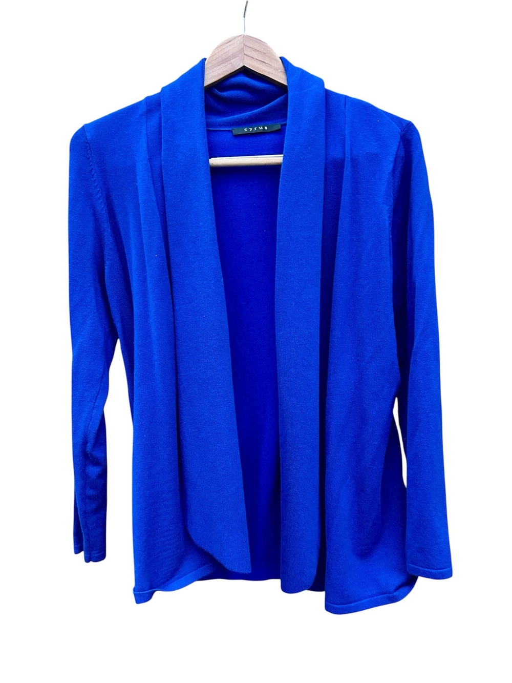 Cyrus cardigan Sweater Knit open front Royal Blue Sz. Medium